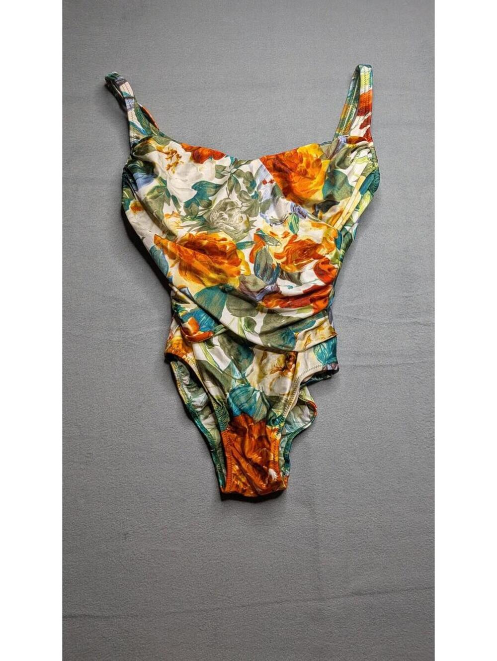 Gottex One Piece Swimsuit Womens 12 Multicolor Floral Tummy Control Swimwear